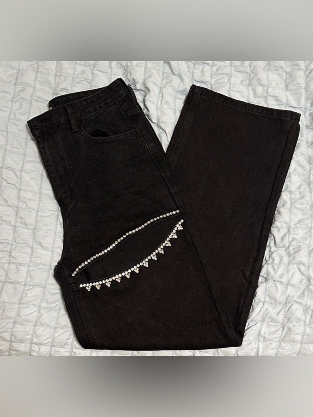 Steve Madden Black Jeans with Rhinestone Trim